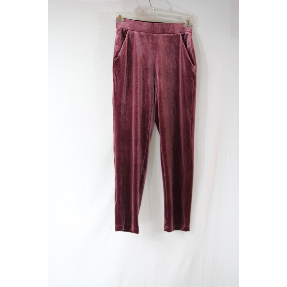 Loft XS Pants Velour Pink Purple Pockets Tapered Slim Business Leg Holiday NEW